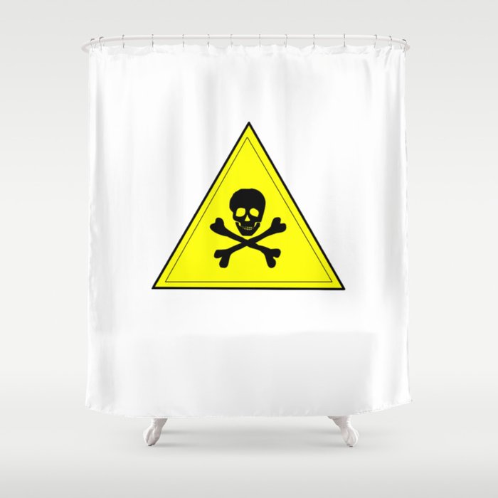 Skull Hazard Sign Danger Caution Shower Curtain