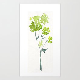 Simple Green Flower Art Print