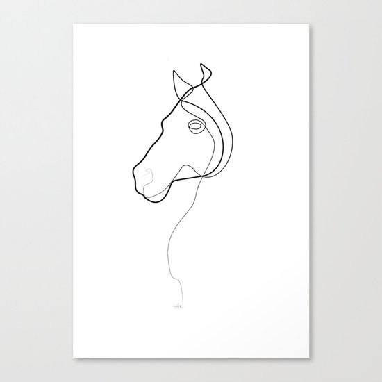 One line Horse 1811 B Canvas Print