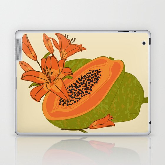 Lily and Papaya Art Print  Laptop & iPad Skin