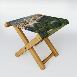 New York City Manhattan aerial view with Central Park and Upper West Side at sunset Folding Stool