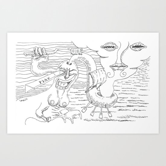 play in oceans of happiness Art Print