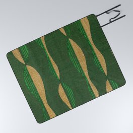 Vintage Japanese Woodblock Textile Pattern Picnic Blanket