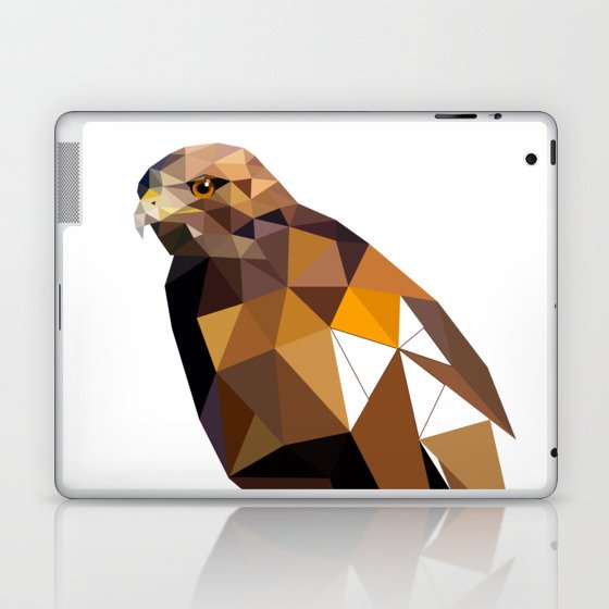 Hawk, Wild and free, Geometric birds Laptop & iPad Skin