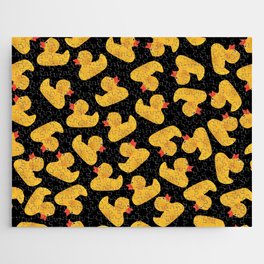 Rubber Duck pattern Design - black Jigsaw Puzzle