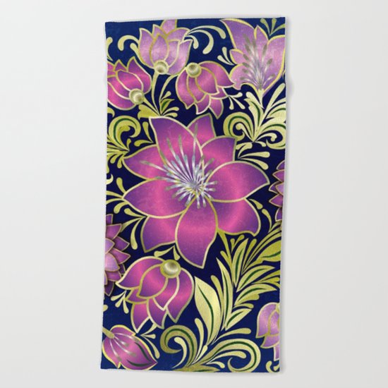 Shabby flowers #1 Beach Towel