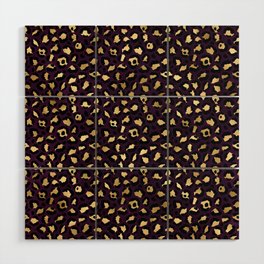 Purple and Gold Leopard Animal Print 02 Wood Wall Art