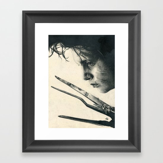 Edward Scissorhands ~ Johnny Depp Traditional Portrait Print Framed Art Print