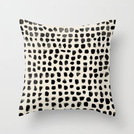 Dots (Beige) Throw Pillow | Minimalist, Pattern, Dots, Black, White, Shapes, Curated, Midcenturymodern, Dotted, Graphicdesign 