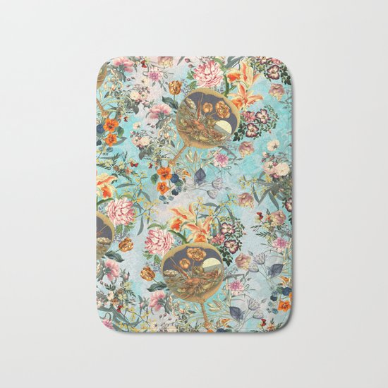 Floral and Lobster Bath Mat