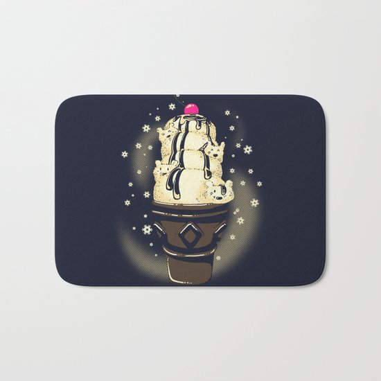 Ice Cream Bears (Dark Blue) Bath Mat