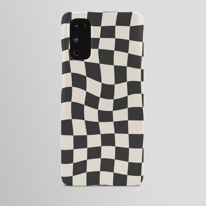 Black and White Wavy Checkered Pattern Android Case