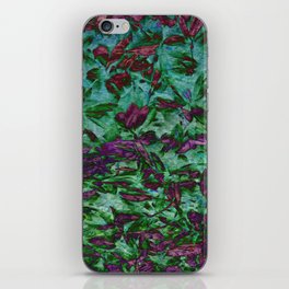 magenta green floral fairy bed iPhone Skin