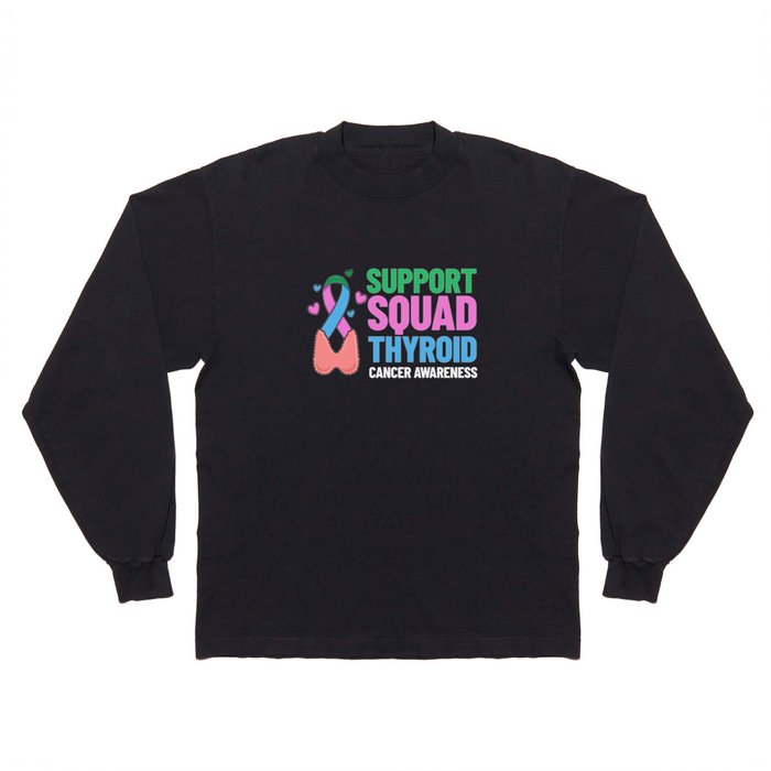 Thyroid Cancer Ribbon Awareness Survivor Long Sleeve T Shirt