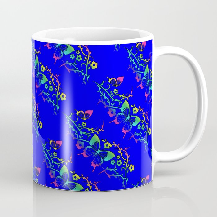 Butterfly Rainbow Blues Coffee Mug