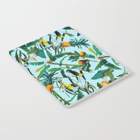 Fruit and Birds Pattern Notebook