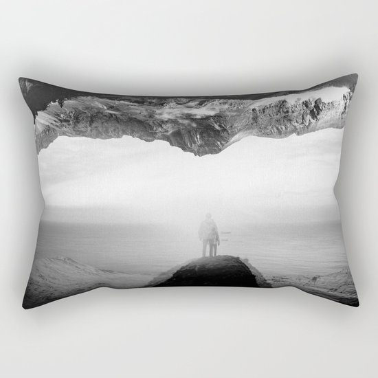 Black and White Ghost of Isolation Rectangular Pillow