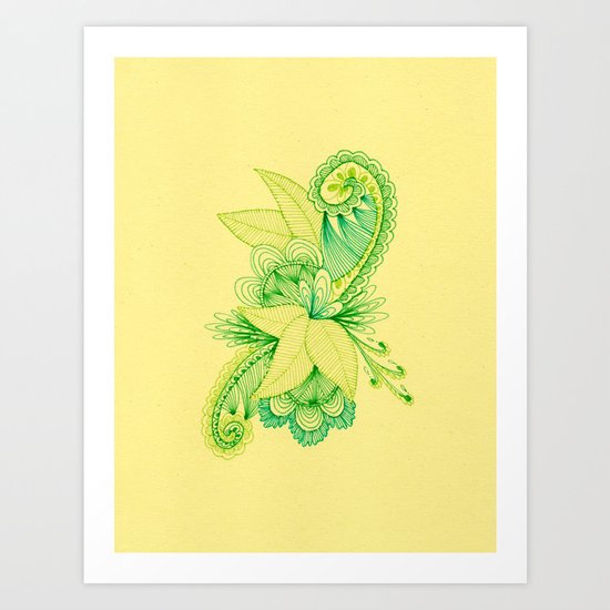 Green Arabesque Art Print