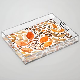 Autumn watercolor leaves Acrylic Tray