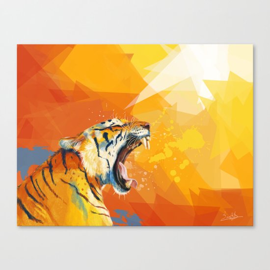 Tiger in the morning Canvas Print