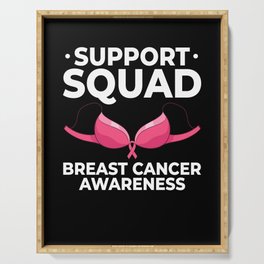 Breast Cancer Ribbon Awareness Pink Quote Serving Tray