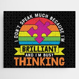 Busy Thinking Autism Awareness Quote Jigsaw Puzzle