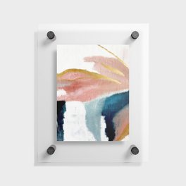 Exhale: a pretty, minimal, acrylic piece in pinks, blues, and gold Floating Acrylic Print