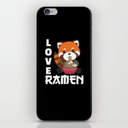 Powered By Ramen Cute Red Panda Eats Ramen Noodles iPhone Skin