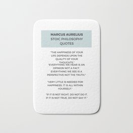 Stoic Philosophy Quote by Marcus Aurelius Bath Mat | Viktorfrankl, Marcusaurelius, Philosophy, Epictetus, Stoicism, Greek, Happiness, Quotes, Psychology, Mentality 