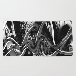 living color in black and white  Beach Towel