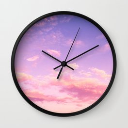 Cranberry Sky Pink Sunrise Print Wall Clock