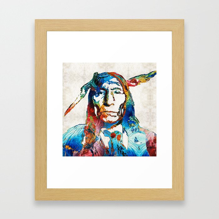 Native American Art - Warrior - By Sharon Cummings Framed Art Print