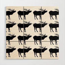 Graphic Silhouette Elk 12 Wood Wall Art