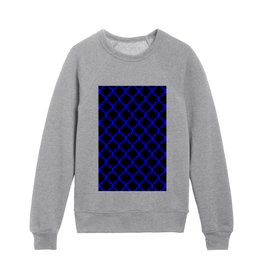 Moroccan Trellis (Blue & Black Pattern) Kids Crewneck