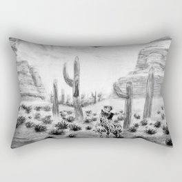 John Wayne Portrait Drawing Rectangular Pillow