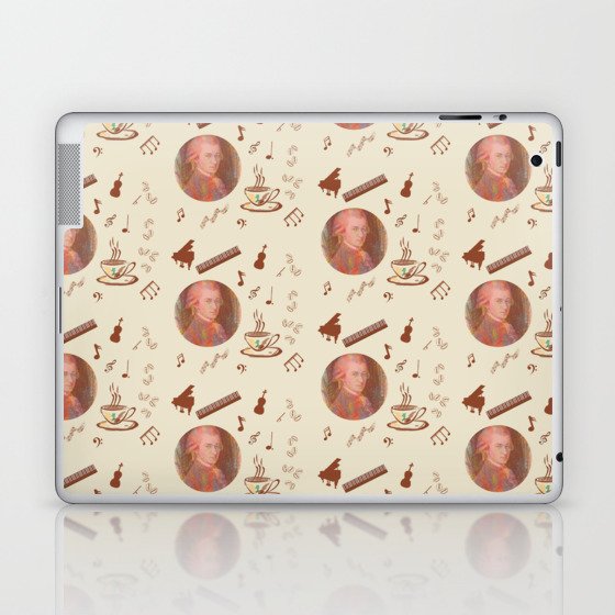 Coffee is a human right for artists - on a beige background Laptop & iPad Skin