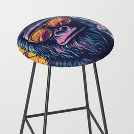 Bigfoot on Vacation with a Sunset Peace Sign Bar Stool