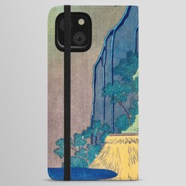 Kannon Shrine at Kiyo Falls, Sakanoshita, Tokaido, 1833 by Katsushika Hokusai iPhone Wallet Case