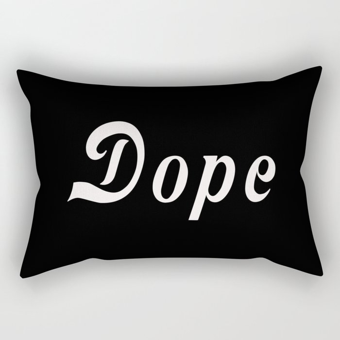 Dope White on Black Rectangular Pillow