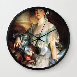 John Singer Sargent - Portrait of Mrs. A. Lawrence Rotch Wall Clock