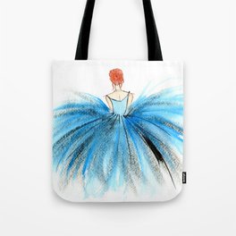 Blue Tutu Dancer Tote Bag
