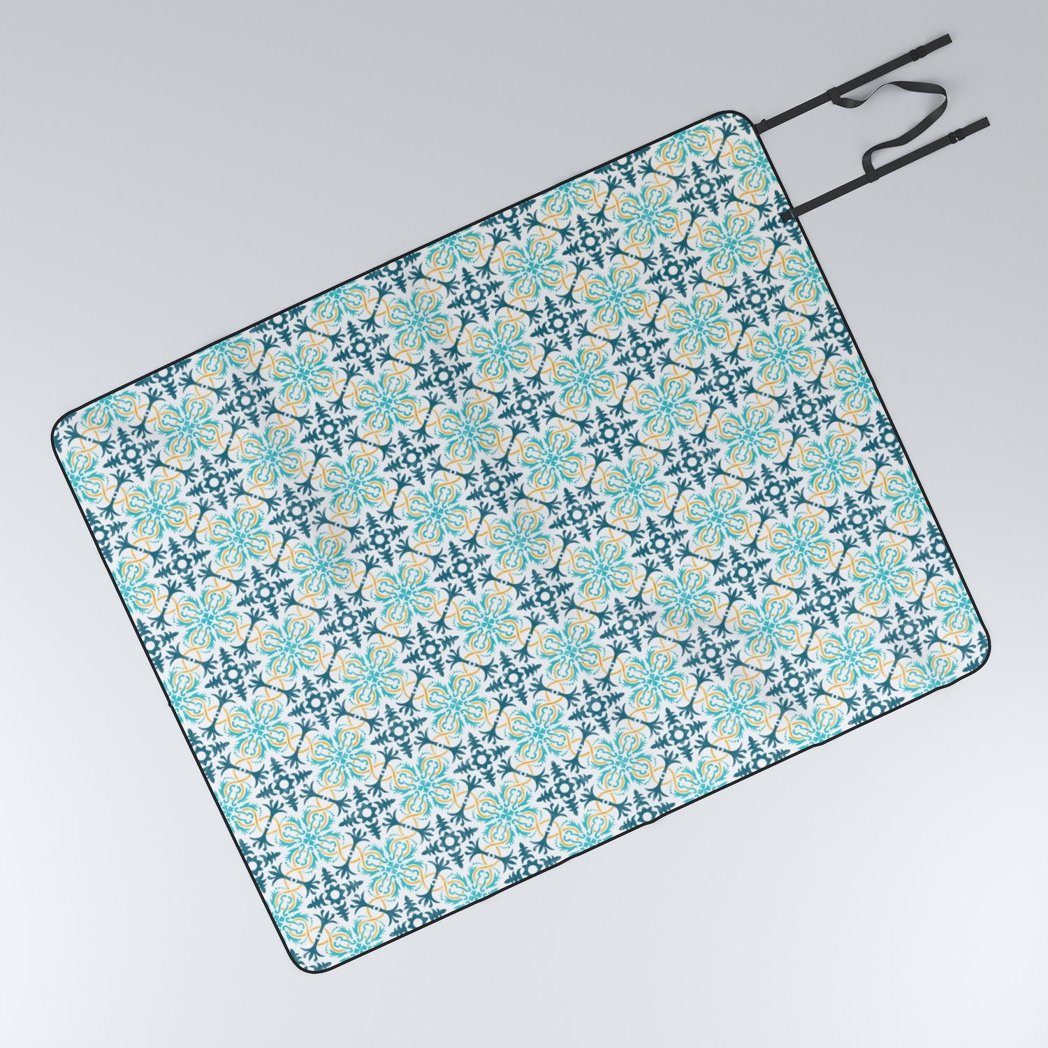 Original Tile Design Inspired On Traditional Portuguese Azulejo Picnic Blanket By Portugal Love Society6