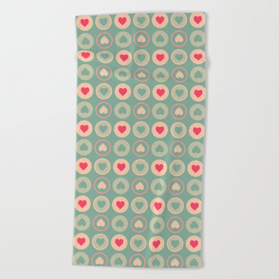 Cookie Love Retro Pattern Beach Towel
