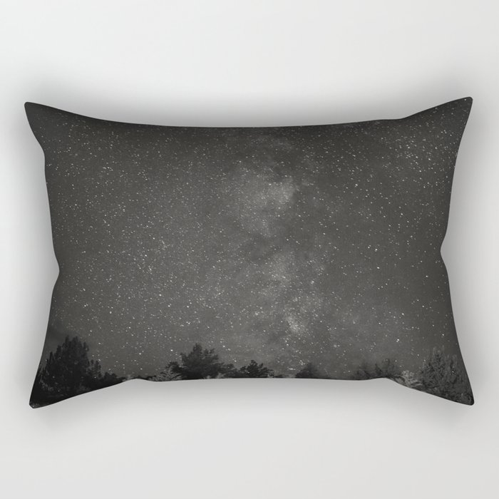 The Milky Way Above Oregon - B+W Rectangular Pillow