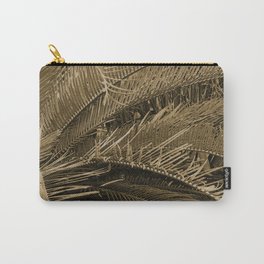 Sepia Tropic Palm Leaves Blowing In The Breeze Carry-All Pouch