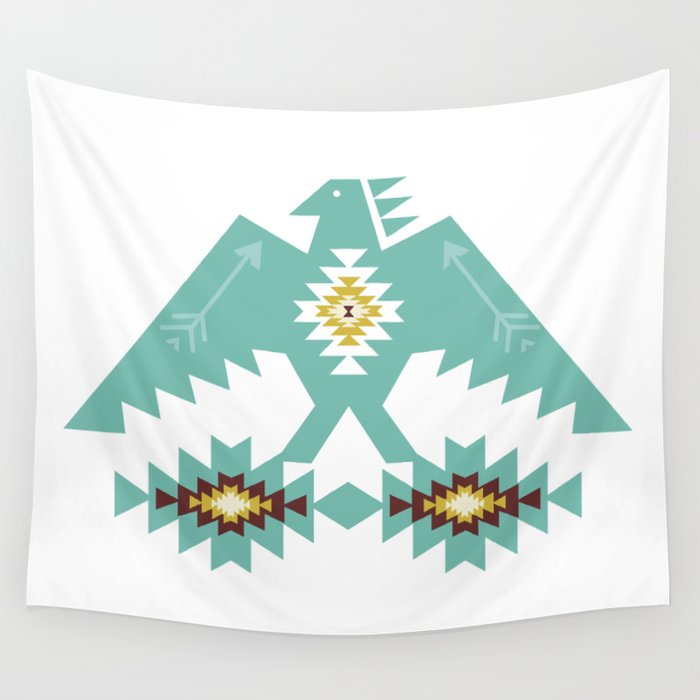 Native American Indian Tribal Eagle Bird Pattern Wall Tapestry