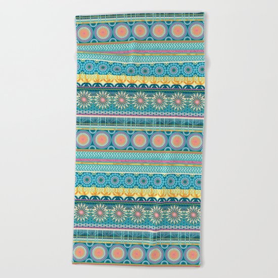 Blue Streaks Beach Towel