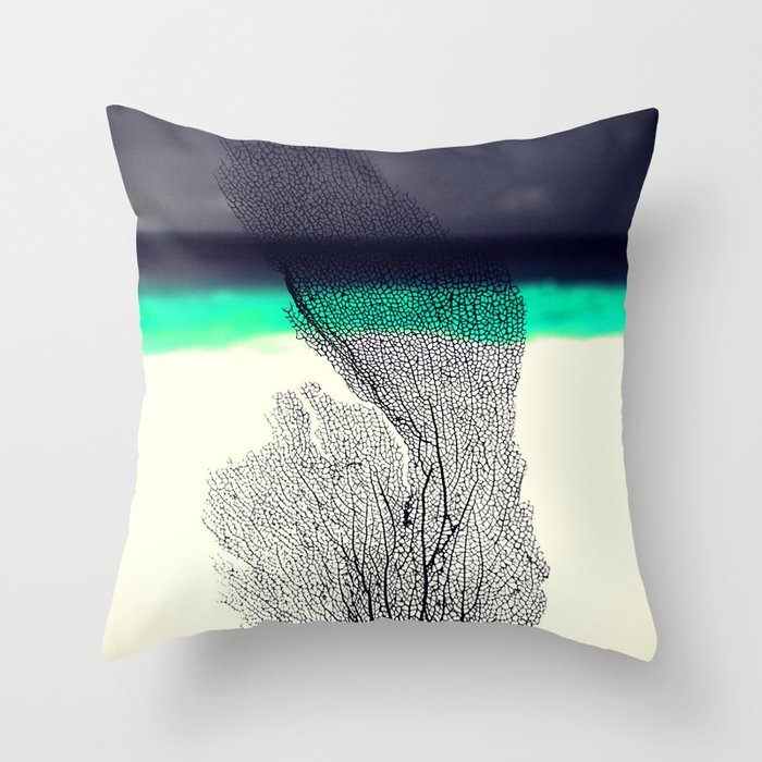 Modern Abstract Sea Coral Reef On Beach Background Throw Pillow By