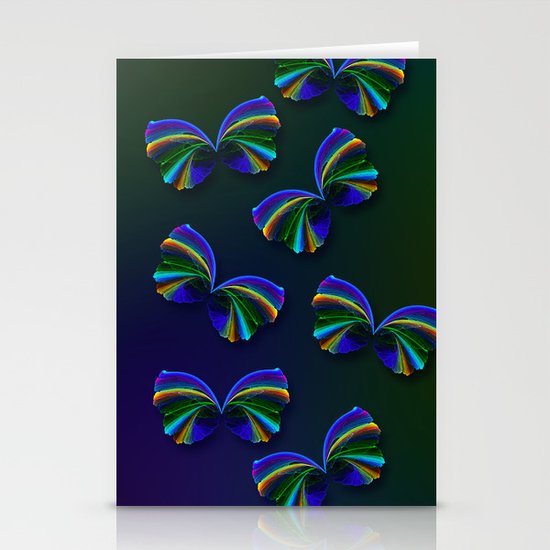 Rainbow Butterfly Stationery Cards