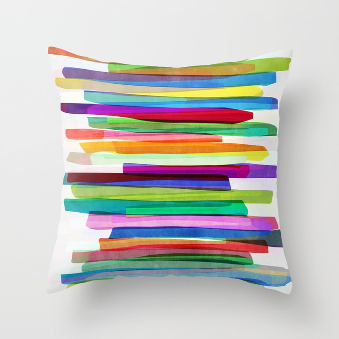 Colorful Stripes 1 Throw Pillow